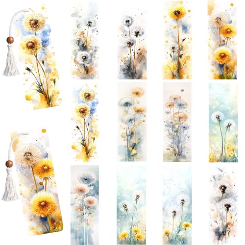 24 Dandelion UV DTF Bookmark Transfer Papers for DIY Bookmarks