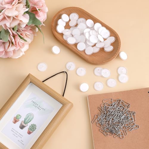 50 Pcs Clear Self-Adhesive Ceiling Hooks No-Drill Wall Hangers for Decorations