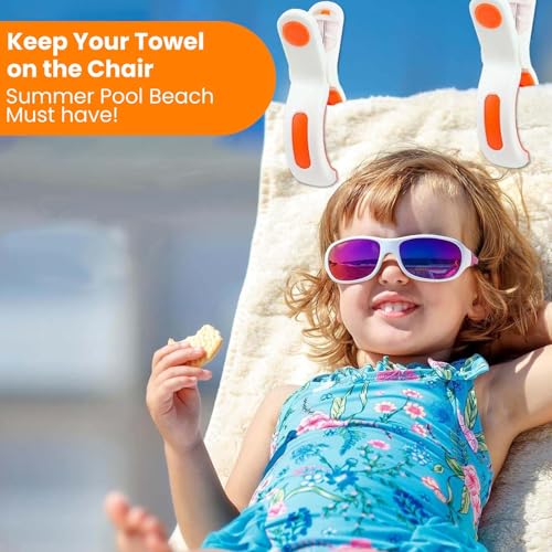 Zacool Jumbo Beach Towel Clips - 8 Pack Heavy Duty Non-Marking