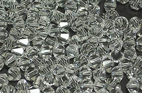 Perlin Preciosa 4mm Crystal Glass Bicone Beads 40 Pcs - Crystal Clear