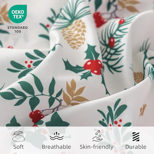 King Size Bed Sheets Set with Christmas Tree Pattern - Deep Pocket, Soft Microfiber, 4 Pieces