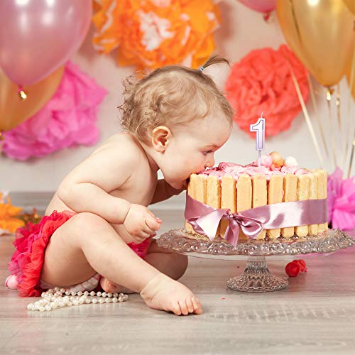 Elegant Blue Number 3 Birthday Candle for Cake Topper