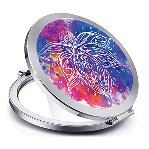 LONNAONE Compact Pocket Makeup Mirror - Double Sided Travel Mirror