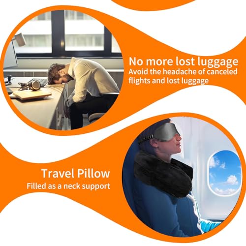 Nenkarn Stuffable Travel Neck Pillow Cover and Eye Mask Set