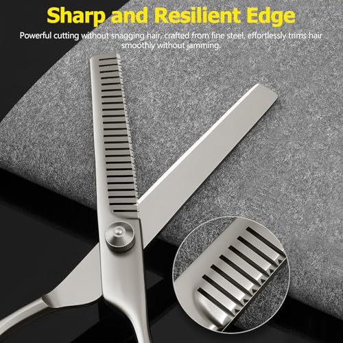 Kootinn 6-Inch Professional Hair Thinning Scissors Black Stainless Steel Barber Shears
