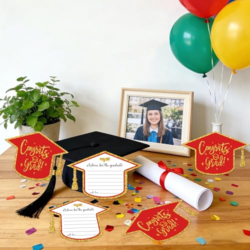50 Red Gold Graduation Advice Cards for Class of 2026