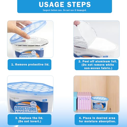 OOOFLOWER 3-Pack Moisture Absorber Buckets - Odorless Humidity Control
