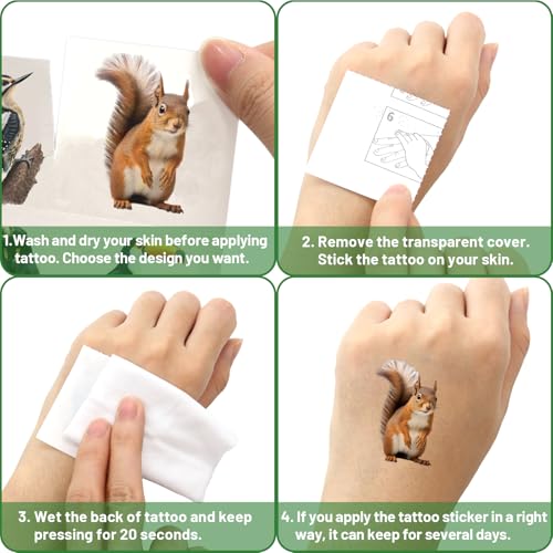 Fancy Land Jungle Animal Temporary Tattoos - 140 Safari Stickers for Party Favors