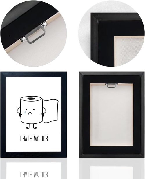 Black And White Bathroom Wall Art - Humorous Toilet Paper Canvas Print | Minimalist Framed Decor