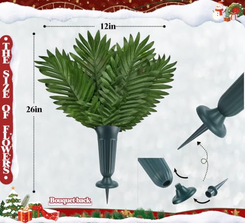 Artificial Christmas Cemetery Flowers Poinsettia & Pinecone Grave Decoration