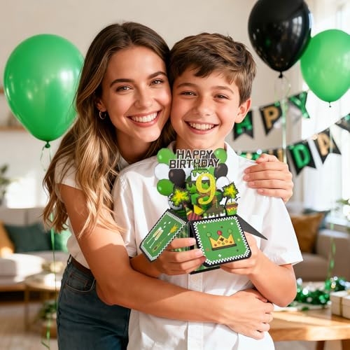 9th Birthday Card for Boys - Pixel Gaming 3D Pop Up Greeting Card