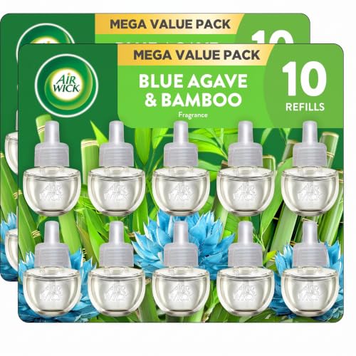 Air Wick Plug-In Scented Oil Refill Pack of 2, Blue Agave & Bamboo, 10 Count