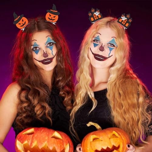 ASVNRES Clown Face Gems 3D Rhinestone Makeup Stickers for Halloween