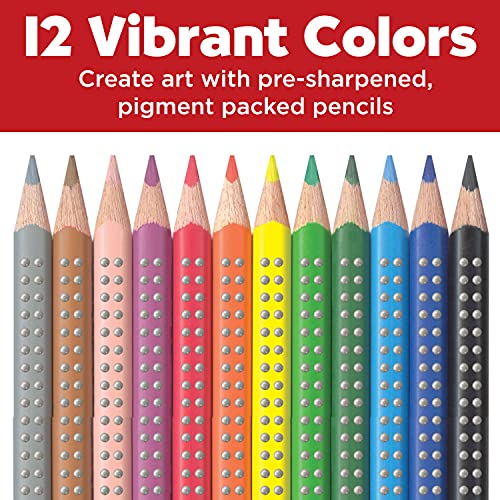 Faber-Castell Grip Colored EcoPencils - 12 Count, Non-Toxic, Break-Resistant