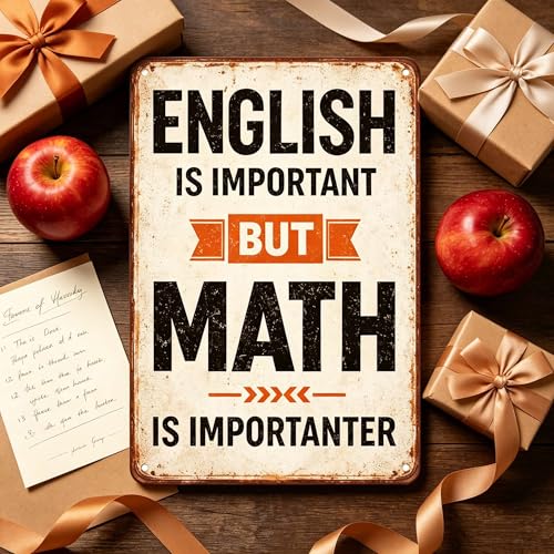 Funny Math Teacher Gift Metal Sign - Classroom Wall Art 8x12
