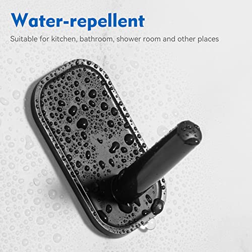 INNPLUS 6-Pack Self-Adhesive Wall Hooks - Heavy Duty, Black