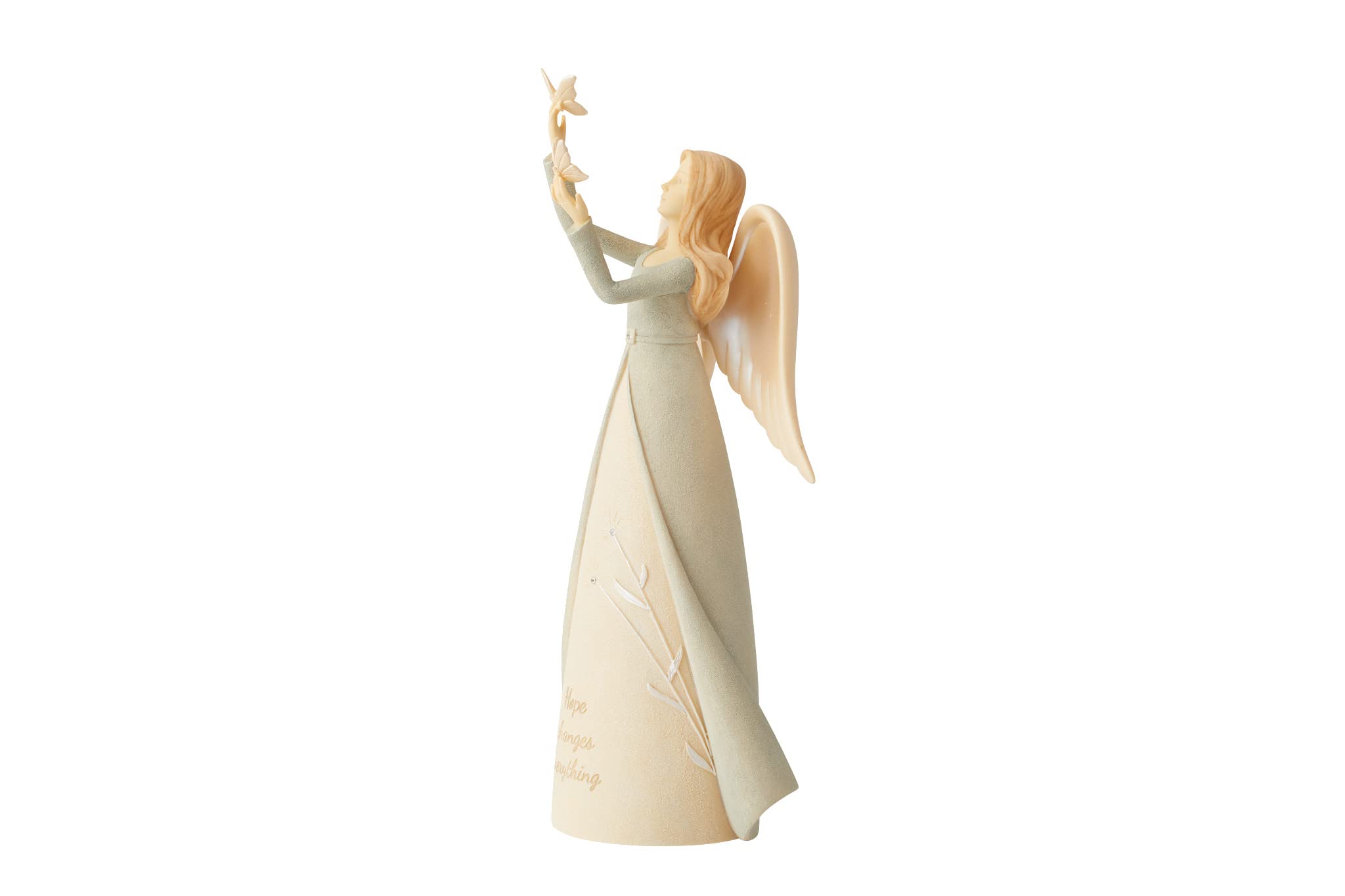 Enesco Foundations Hope Changes Everything Butterfly Angel Figurine, 9 Inch, Multicolor