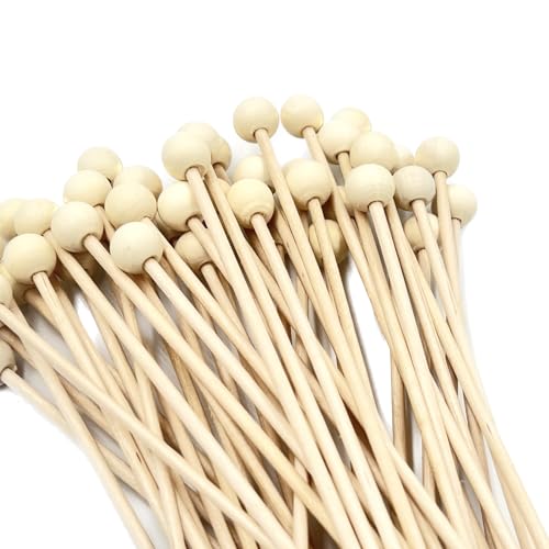 100 Wooden Rock Candy Sticks - 6 Inch Drink Stirrer & Cake Pop Sticks