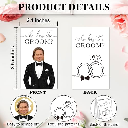 Who Has the Groom Scratch Off Game - Bridal Shower Fun for 41 Guests (Black03)