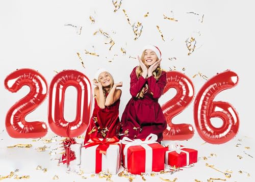 40 Inch Red 2026 Balloon Number for Graduation & New Year Celebrations