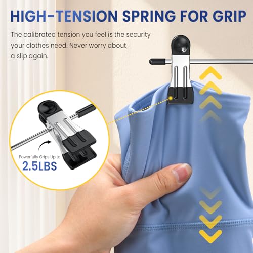 Damita 6-Tier Skirt & Pants Hanger with Finger-Safe Clips - Space Saving