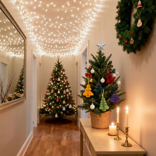 Easy Joy 6PCS Christmas Honeycomb Paper Ornaments - 3D Decor
