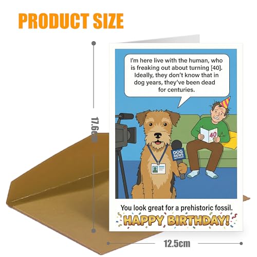 Funny 40th Birthday Card from Dog - Pet Years Joke Design