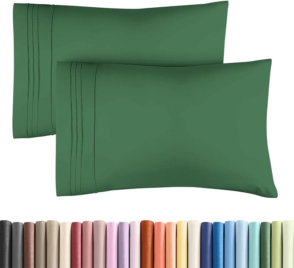 Standard Pillow Cases by [Brand Name] - Ultra-Soft Hotel Quality Covers | Comfy, Wrinkle-Free & Stain Resistant - 2 Piece Set in Emerald Green