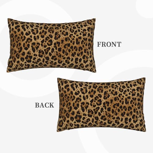 Leopard Print Throw Pillow Cover - 12x20 Inch Polyester Cushion Case