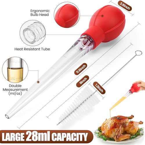 OLESBUR Premium Turkey Baster with Cleaning Brush - 28ml Capacity