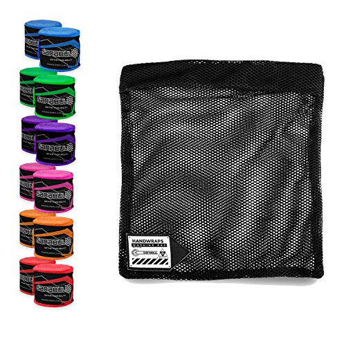 Sanabul Large Mesh Handwrap Laundry Bag with Zipper - Black