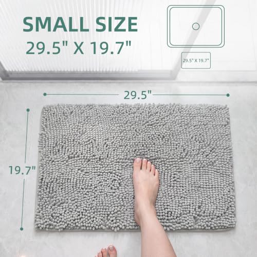 AceSoul Chenille Bath Rug 29.5x19.5 - Soft, Absorbent & Quick Dry