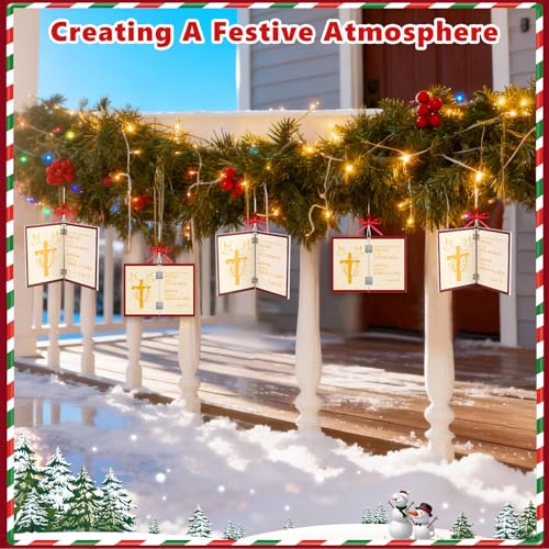AKAIXI Wooden Bible Verse Christmas Ornament, Christian Faith Hanging Tree Decor