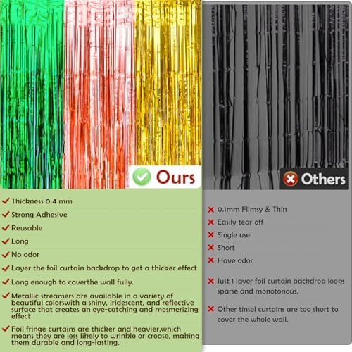 Tropical Luau Party Decorations - Foil Fringe Backdrop Banner, 2 Pack