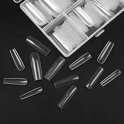 Clear Coffin Nail Tips 240 Pcs Full Cover False Acrylic Nails