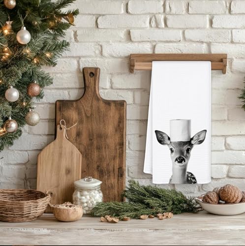 Funny Deer Hand Towels - 16x24 Inch Bathroom Decor Gift