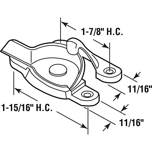 Brass Sash Lock for Windows - 1-15/16 & 1-7/8 Inch Hole Centers, Diecast Zinc, Single Pack