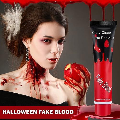 CAHIUYOA Washable Fake Blood Cream for Halloween Zombie Vampire Makeup