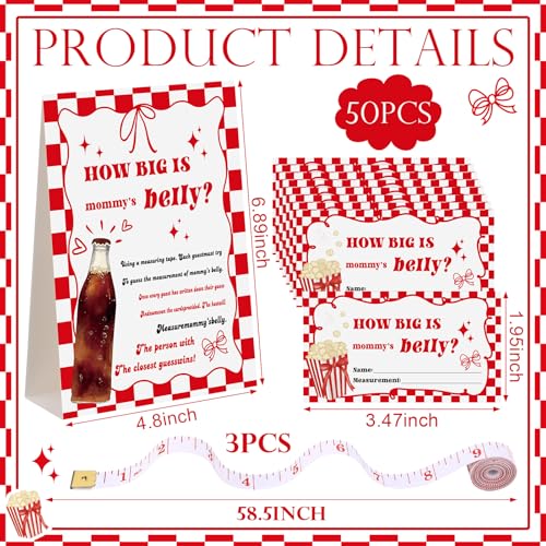 She's Ready to Pop Baby Shower Belly Measurement Game - 54 Piece Set