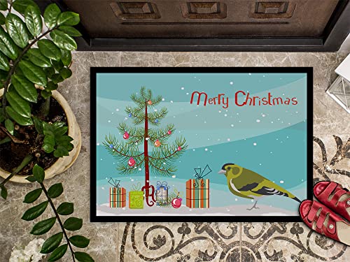 Siskin Merry Christmas Doormat 24x36 Front Door Rug - Indoor Outdoor Non Slip Washable