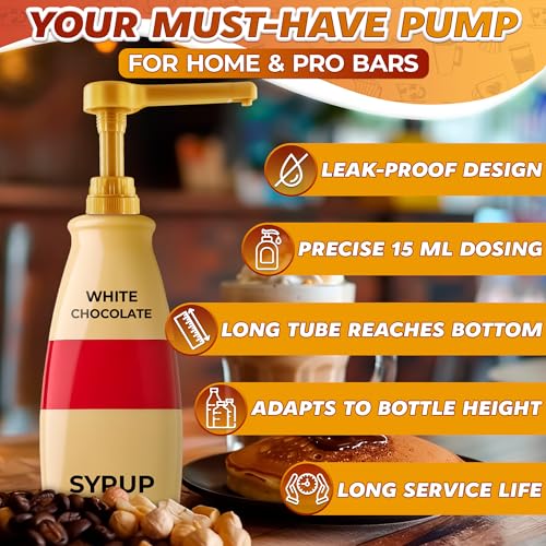 Universal 0.5oz Sauce Pump Dispenser for Torani & DaVinci Bottles