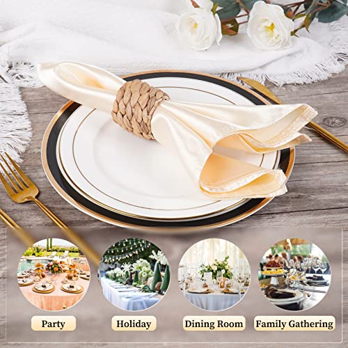 Water Hyacinth Napkin Rings Set of 12 Farmhouse Fall Table Decor