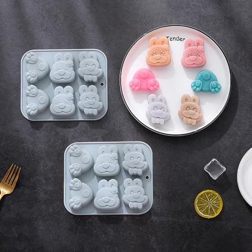 2 Pack Cute Animal Silicone Molds - 6-Cavity Elephant & Butterfly Baking Molds