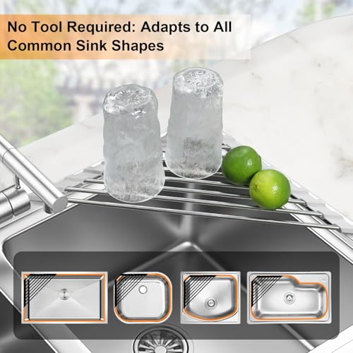 Triangle Sink Caddy - Stainless Steel Dish Drying Rack for Corner