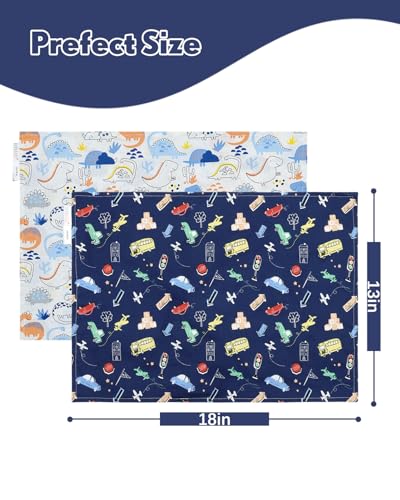 ALVABABY Toddler Pillowcases - Soft Cotton 2-Pack for 13"x18" & 12"x16" Pillows