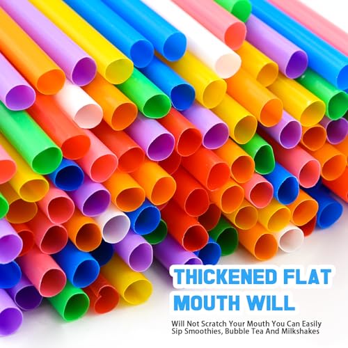 SONGNASS 100 PCS 10.3-Inch Flexible Disposable Drinking Straws