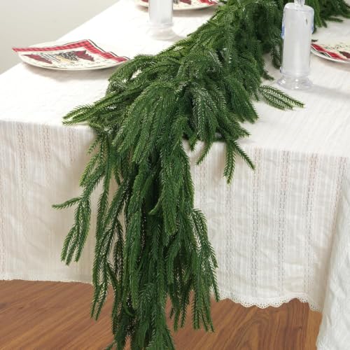 6ft Artificial Norfolk Pine Garland for Christmas Decor - Real Touch, Full & Flexible