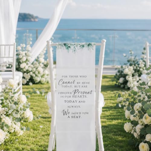 Reserved Memorial Wedding Chair Sign - Save a Seat, White Fresh