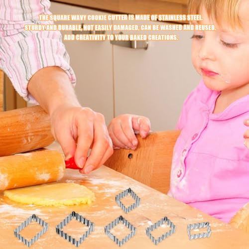 Stainless Steel Cookie Cutter Set - 6PCS Rectangle & Square Molds