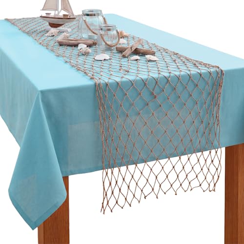 Decorative Fishing Net Table Runner - 12x72 inch Cotton for Parties